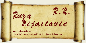 Ruža Mijailović vizit kartica